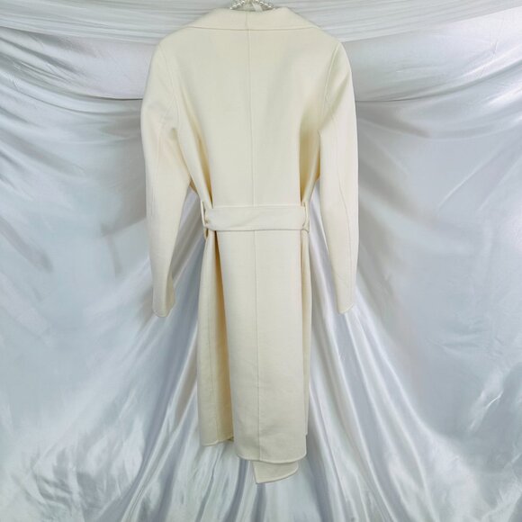 Line "Meghan" Coat - Ivory Wool Wrap Peacoat - Size M - Picture 4 of 12